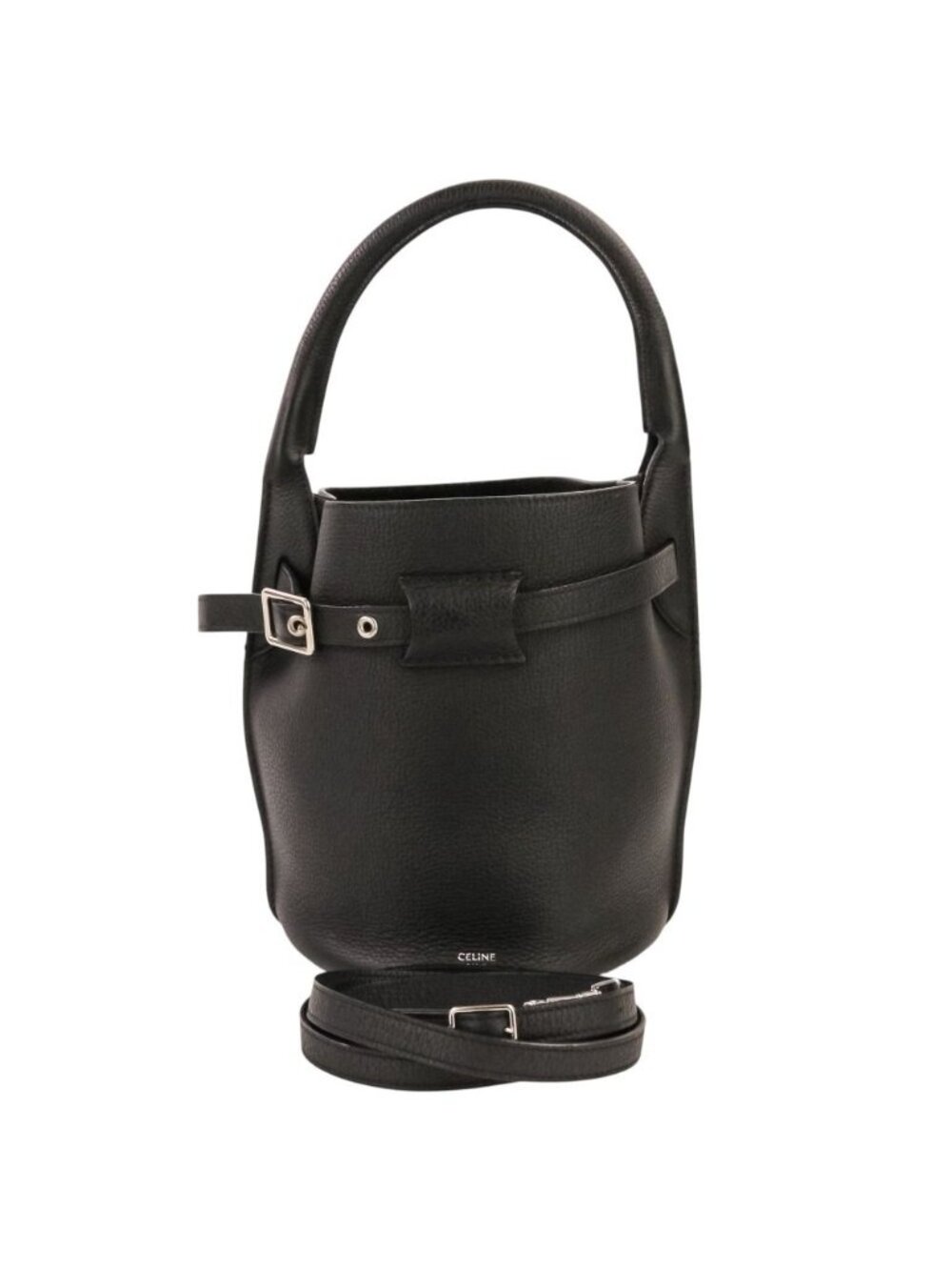 Celine Leather Big Bucket Nano Shoulder Bag Black